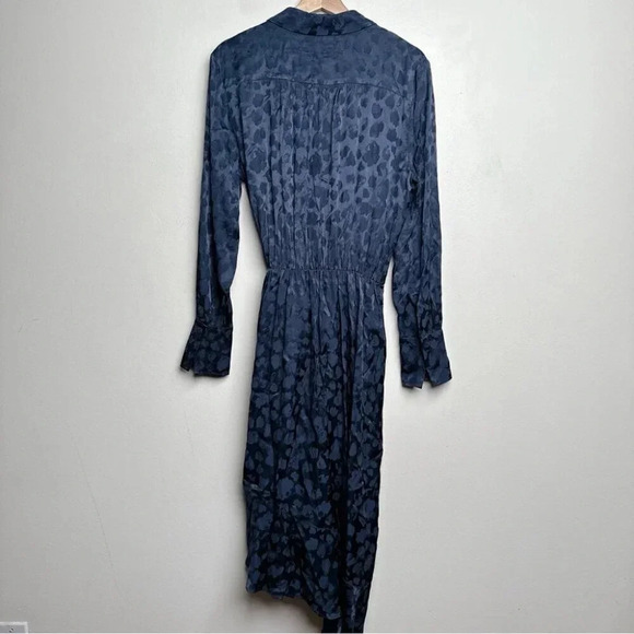 Parker Womens Size 12 Marin Collared Wrap Midi Dress Zipper Closure - Picture 16 of 16